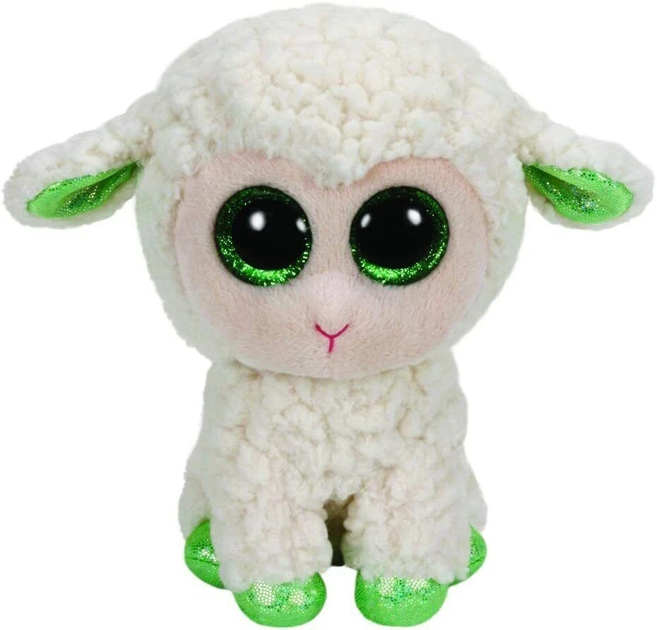 TY Beanie Boo Lala White/Green Sheep Medium 39667 9"" TALL ****NEW