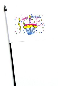 Happy Birthday Cake Celebration Small Hand Waving Flag 6 X 4 Ebay