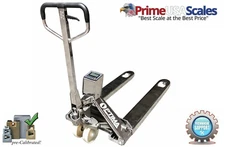 PS-918SS Stainless Steel/Washdown Safe Pallet Jack Scale 3,300 x 1 lb w/ printer