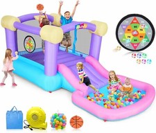 Kids Inflatable Water Slide Bounce House with Air Blower Outdoor Jumper Bouncer  