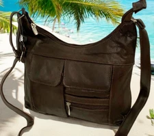 Brown Women Vintage Leather Cross Body Shoulder Bag Handbag Purse Hobo Satchel