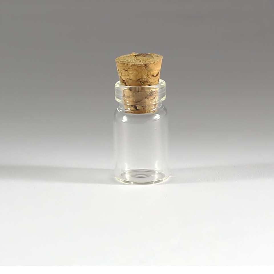 50pcs 1ml 11*22mm 0.43*0.86 In Small Glass Bottles Vials Jars With Cork Stopper
