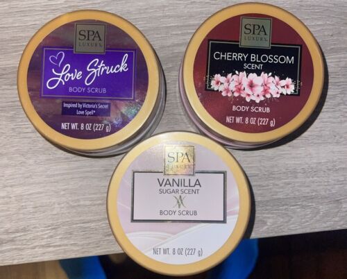 SPA Luxury Scent Body Scrub:8oz/227gm lot of 3 jars NWT!