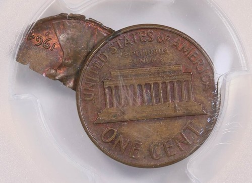 SuperRare ChAU 1964-D Huge Peeling Attached Lamination incl Date/MM! PCGS AU58! - Picture 3 of 4
