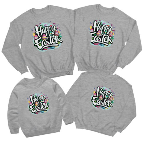Family Eggs Happy Easter Sweatshirt Jumper Festival Holiday Party Matching #ED - Picture 25 of 27