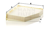 Pollen / Cabin Filter fits VW SCIROCCO Mk3 1.4 2.0 2.0D 08 to 17 Mann 1K0819644A