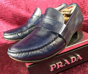 blue prada loafers