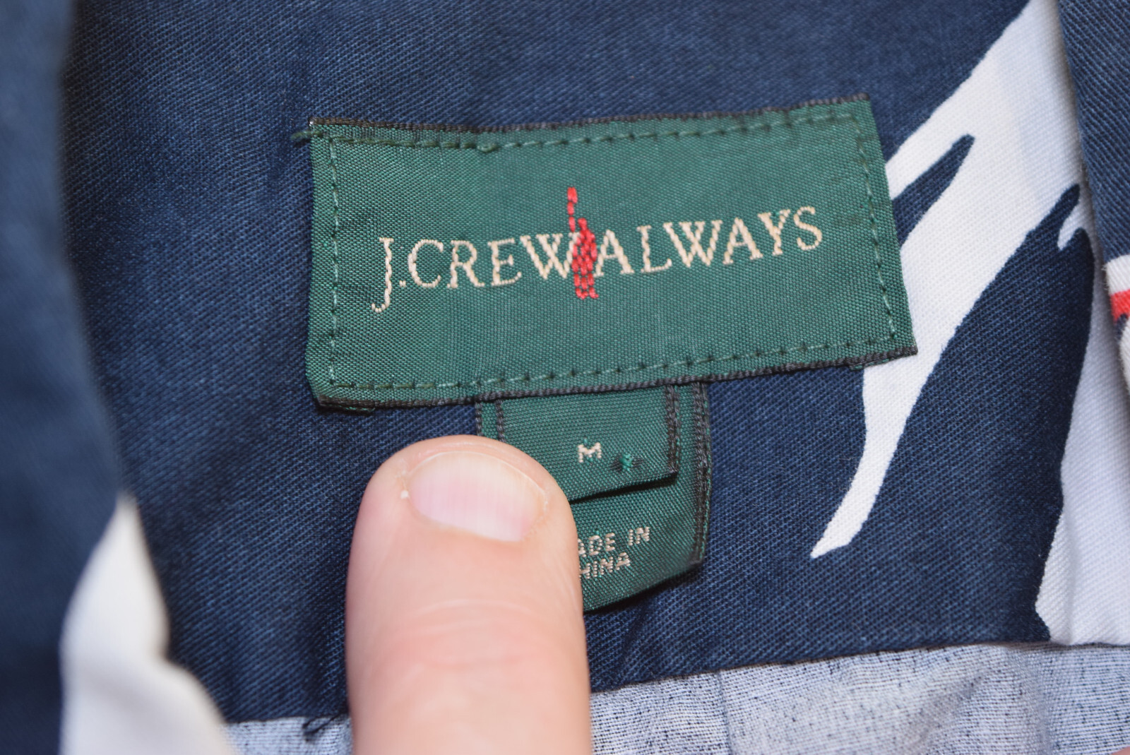 Vintage J CREW Oarsman Nautical Anchors Button Down Shirt MENS M Preppy Casual image 2