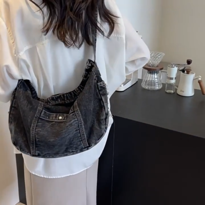 ショルダーバッグ・ポシェット ETRO Woman Shoulder bag Denim WP1D0038AQ113 S9090 Women Denim Crossbody Bag Crescent Tote Shoulder Handbags