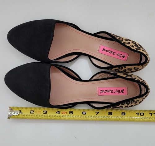 Betsy Johnson Cocoh Flats Black Cheetah Print Pointed Toe Slip On Shoes Wms 6US - Picture 11 of 12