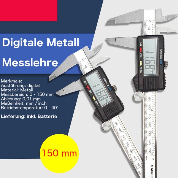 Digitaler Messschieber Schieblehre Messlehre 0-150Mm Lcd Display Digital Metall-image