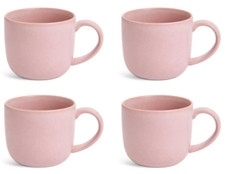12pc Dinner Set Plates Pasta Bowls Set, Mugs, Stoneware Dinnerware Glaze Pink