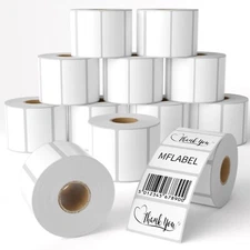 MFLABEL 12 Rolls of 1000 2-1/4 x 1-1/4 Inch Direct Thermal Perforated Shippin...