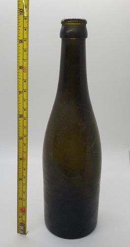 Antigua bonita botella de copa de vino verde con gran despeje/patada 9 7/8" (pulgadas) - Imagen 11 de 12