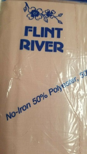Vintage New Old StockFlint River Permanent Presse Perkal doppelt flach rosa Blatt  - Bild 2 von 10