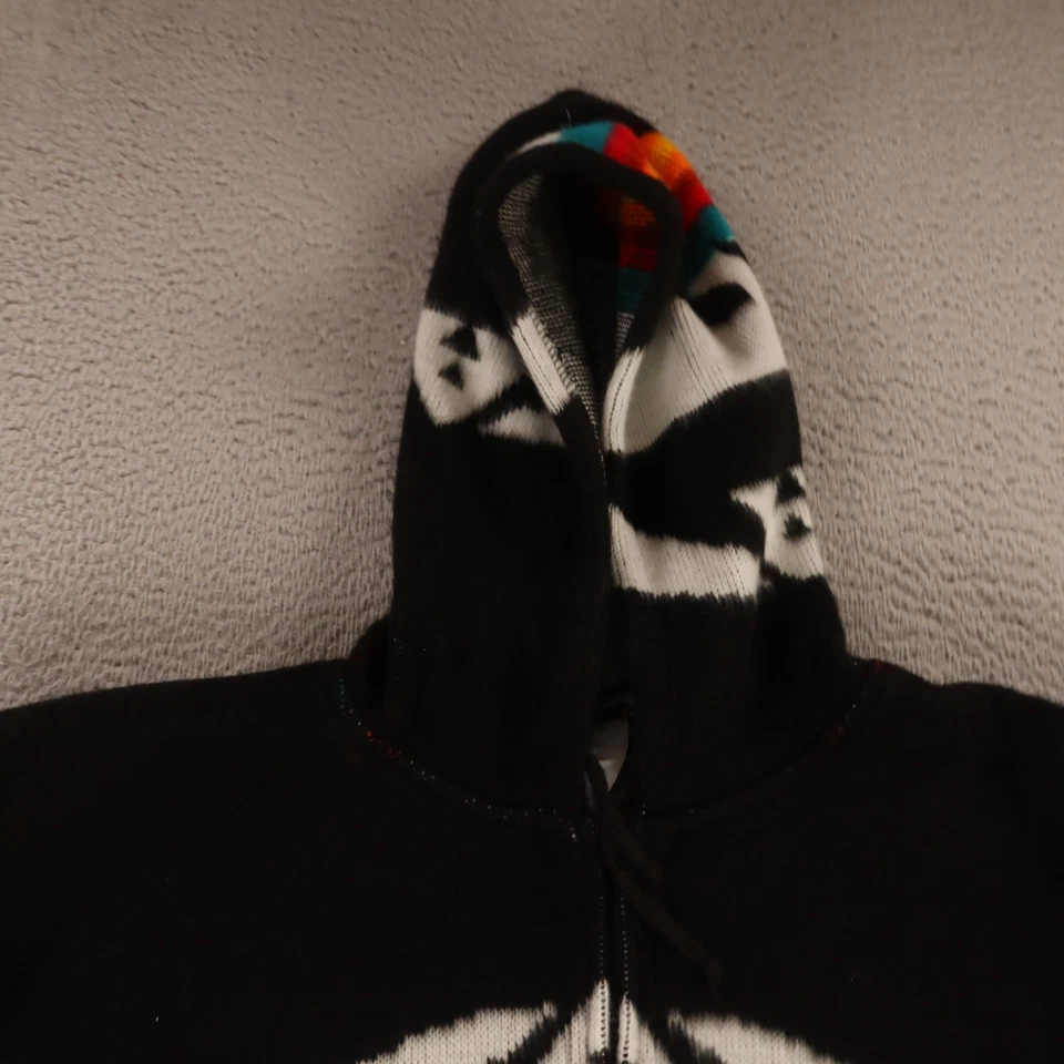 Camptex Sudadera con Capucha Para Hombres XL Negro Coyote 100% Lana Sudadera Cremallera Completa Azteca Occidental Foto 2 de 4