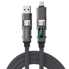 TRON 4 in 1 Digital Display Braided Charging Cable 100W | 5FT