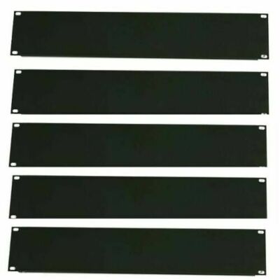 (5) 2 Space Unit Rack Mountable Metal Filler Solid Panel 