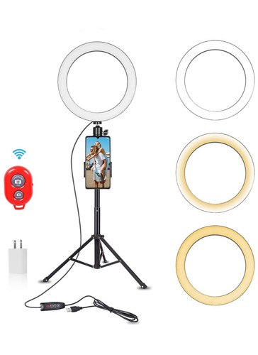 LED Ring Light,10" Selfie Ring Light with Tripod Stand and Smart Phone Holder - Picture 2 of 8