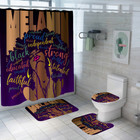 African Women's Shower Curtain Bathroom Rug Bath Mat Toilet Seat Lid Cover