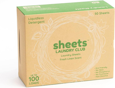 Laundry Detergent Sheets, 50 Pack (Up to 100 Loads) - Fresh Linen - New Liquidle