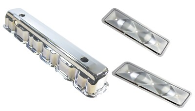 1963-Up Chevy 6-Cylinder Chrome Steel Valve Cover With Side Plates 194  230  250