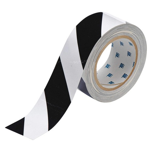 BRADY 104319 Floor Tape,Black/White,2 inx100 ft,Roll 11Z087