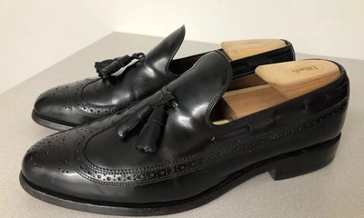 ALLEN EDMONDS BERWICK Black Leather Wing Tip Loafers Slip On  display picture 2