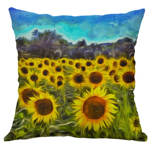 Sunflowers Throw Pillow case Sofa Couch Car Home Decor Square Cushion Cover - Picture 21 of 30