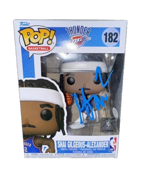 Shai Gilgeous Alexander Autographed Signed OKC THUNDER FUNKO POP FIGURE 182 w/ COA PSA DNA 