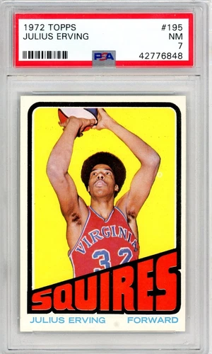 Julius Dr. J Erving 1972 Topps #195 Rookie Card PSA 7 NM WOW