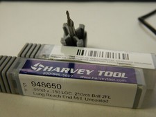 Harvey 0.1500″ LOC Carbide 2 Flutes Ball End Mill QTY 3 948650