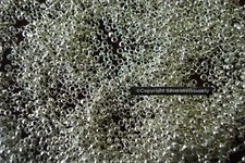 Silver pl brass 1x1.5mm round very small crimp beads 500 piece lot FPS114