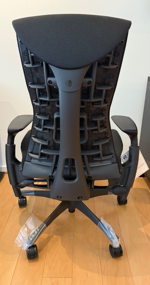 New Herman Miller Embody Chair Graphite Base Upholstery Sync Black FREE