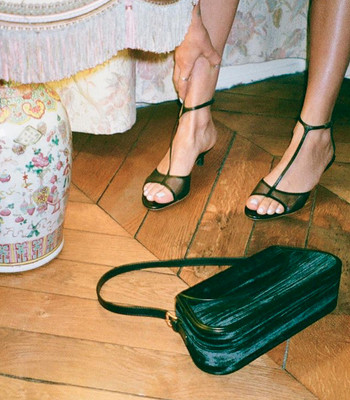 black leather strappy sandals