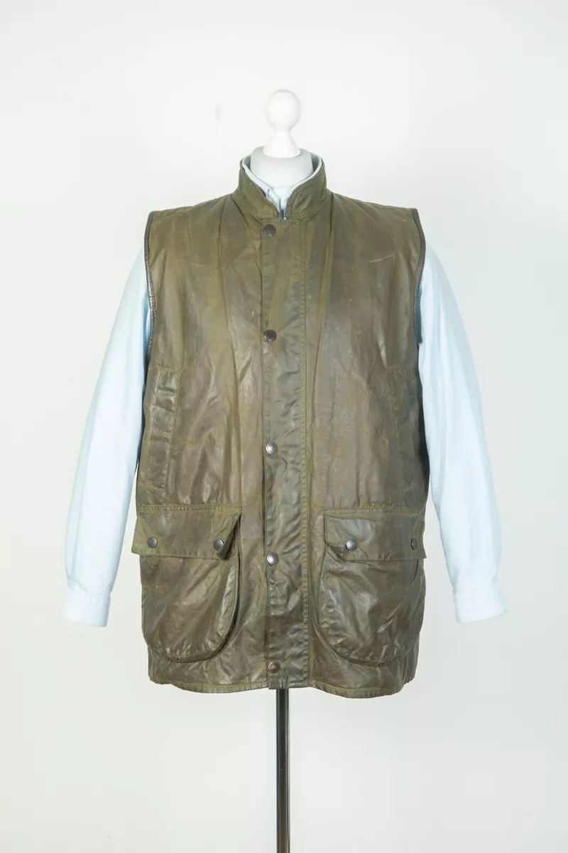 Barbour Westmorland Wax Olive Vest Gilet Size XXL
