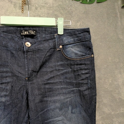 L.E.I. Jeans W38 L32 Women Mid Rise Skinny Leg Blue Dark Wash - Picture 6 of 13