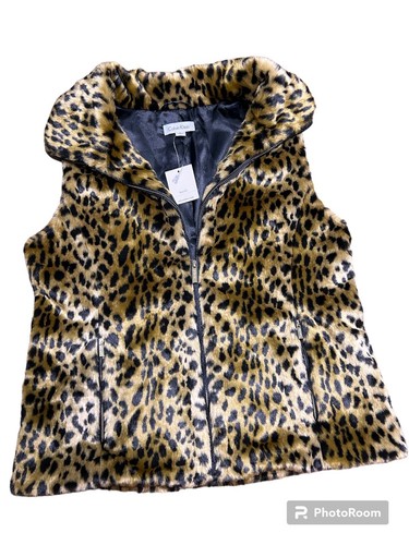 Calvin Klein Faux Fur Cheetah Vest - Picture 1 of 9