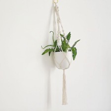 2 Ivory Cotton Ropes Macrame Plant Hanger Decorative Indoor POT HOLDERS Party