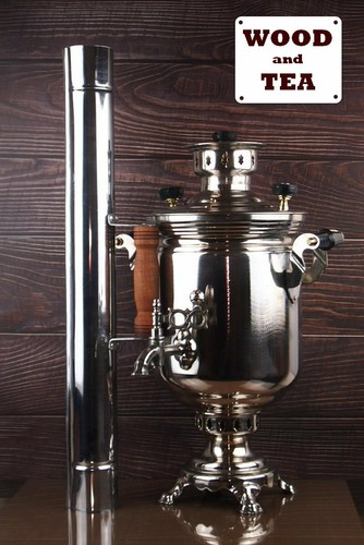 Madera Samovar soviética vintage TULA ZSHV Fire Samovar 5 litros + chimenea de tubo URSS - Imagen 1 de 12