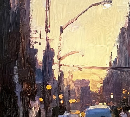 Urban Sunset Street 5"x7" Print on Matte Paper | Atmospheric Cityscape Painting - Picture 13 of 18