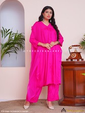 Pink Muslin Chikankari Kurta Set with Dupatta Lucknowi Chikankari Handmade Set