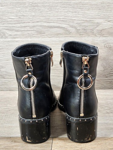 Vintage Women Ankle Boots Double Zip Winter Botties Size 39 - Picture 10 of 13