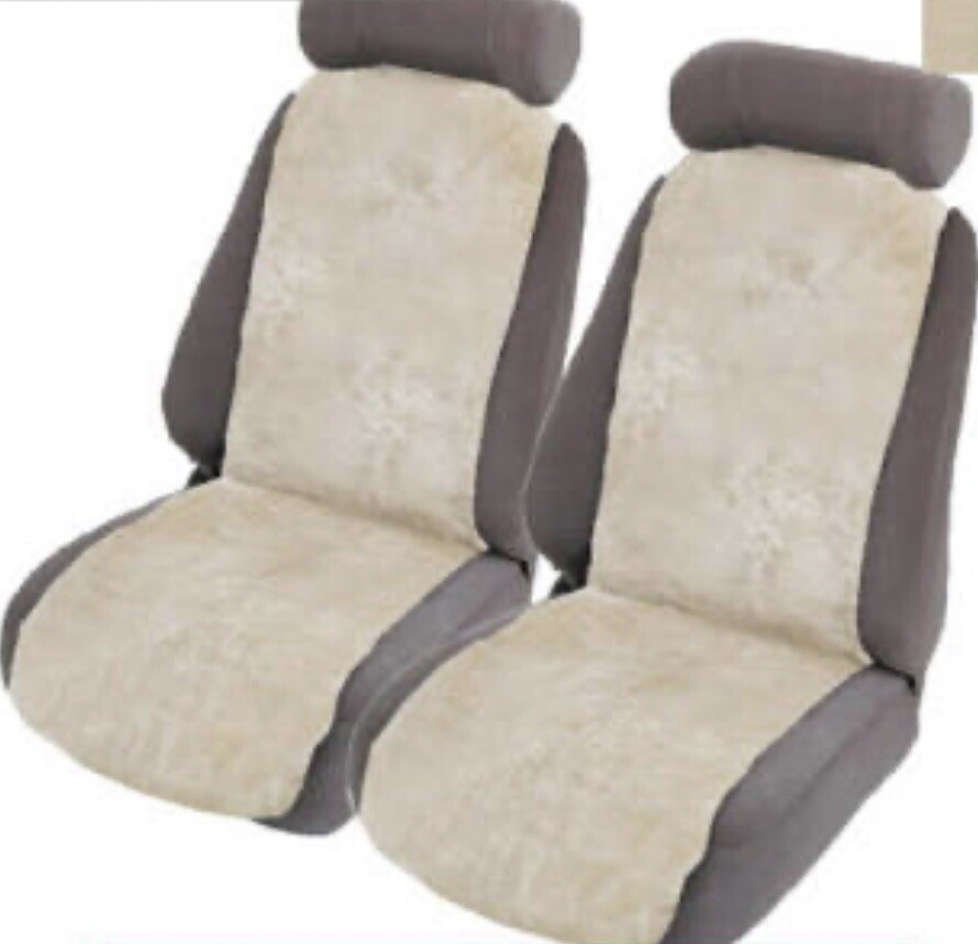 Aussie Made Sheepskin (Lambswool) Inserts Car Seat Covers Pair 32MM