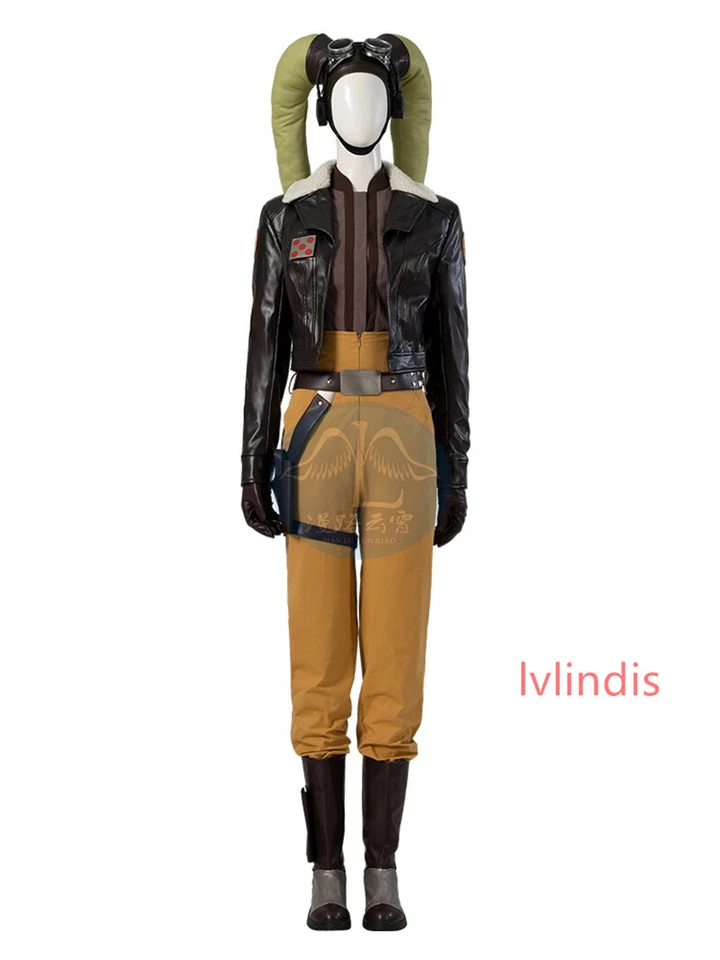 Star Wars Ahsoka (2023) Hera Syndulla Disfraz Juegos con disfraces Mujeres Chaqueta Pantalones Conjunto de utilería Foto 4 de 4