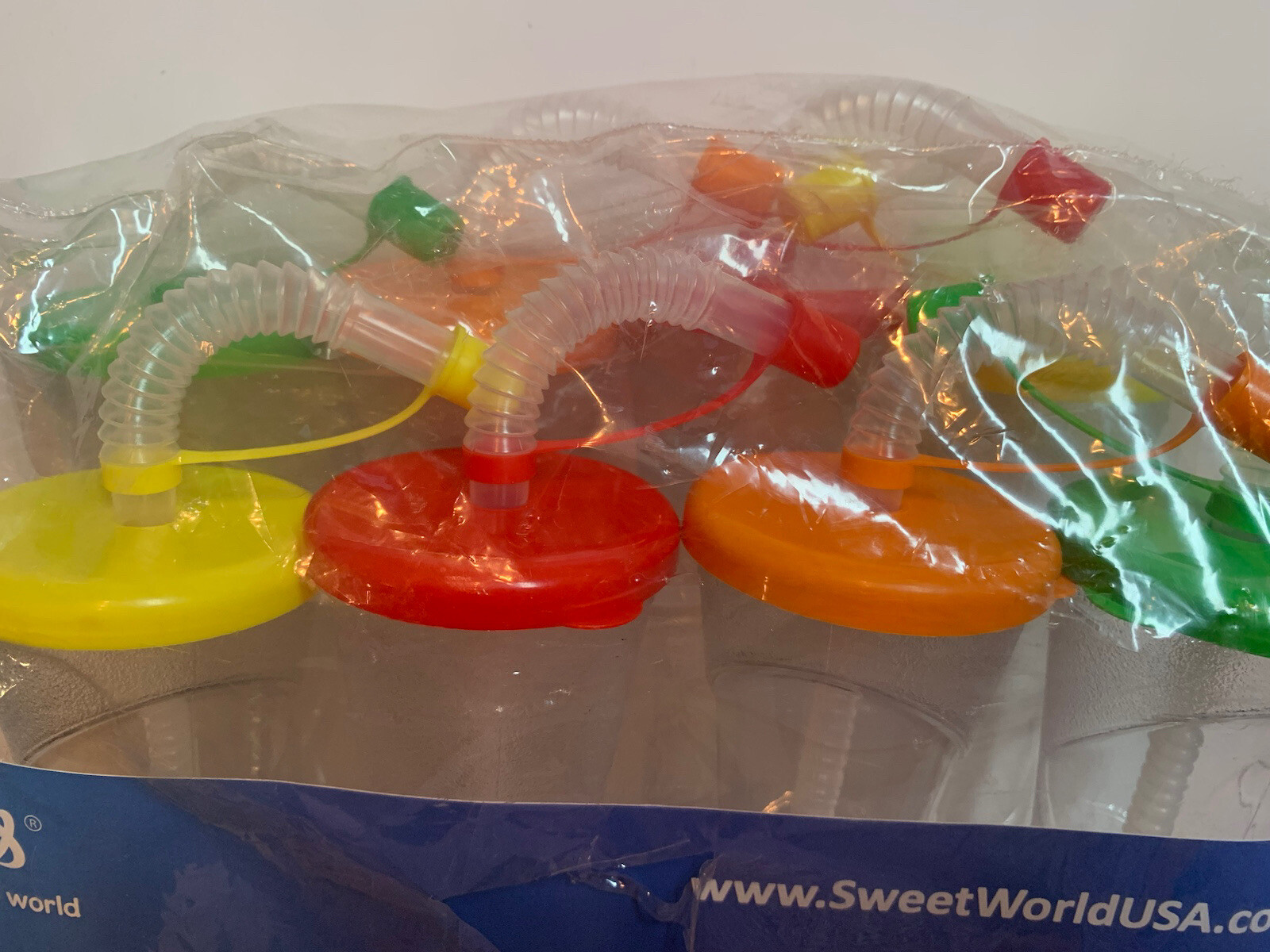 Novelty Party TWIST Slush Syrup Tube Yard Cups 17oz with Lid & Straw 8