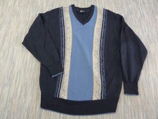 Vintage Gabicci Jumper Mens Extra Large Blue Pullover Sweater Retro 90s Wool