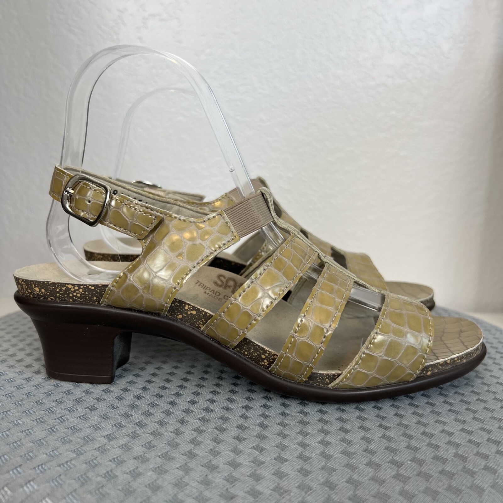 SAS Sandals Womens Taupe Allegro Low Heel Strappy Comfort