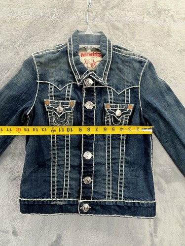 Chaqueta vaquera de colección True Religion Jimmy Super T para mujer pequeña Y2K años 90 10300NBT2 - Imagen 13 de 24