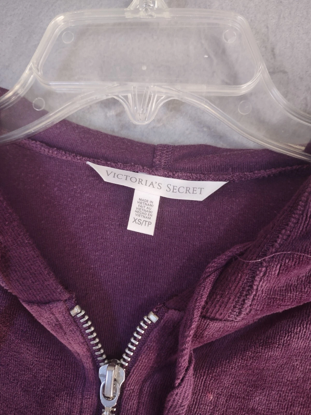 UNDERCOVER Maglione donna Victorias Secret XS viola full zip con cappuccio manica lunga